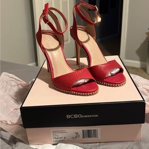 Like new BCBGeneration leather upper lipstick heel.